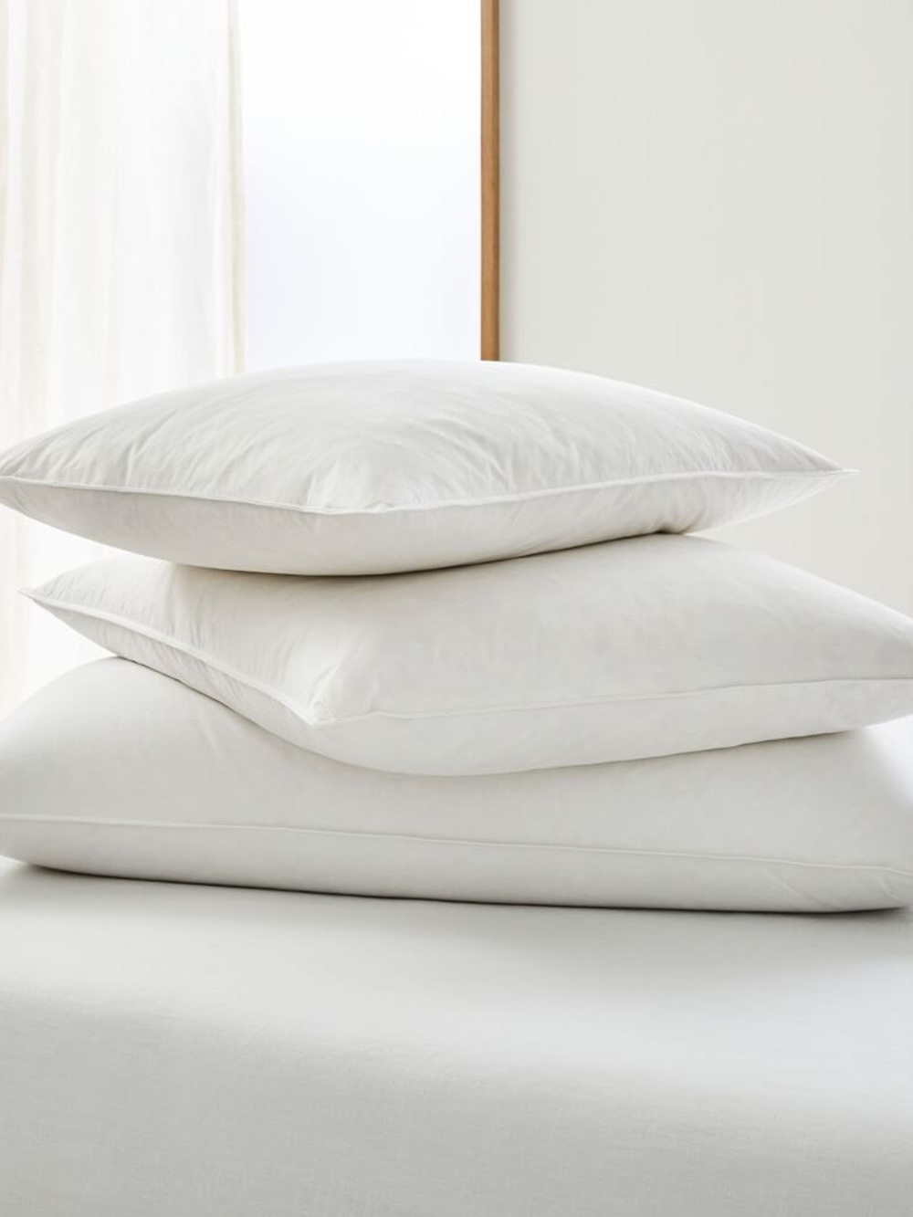 NWOT PAIR West Elm Feather Pillow Inserts Euro 26” x 26” Medium Support
